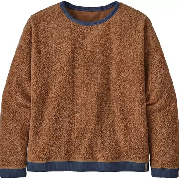 NEW Patagonia Women's Shearling Fleece Crew Top Sweatshirt Size XL Brown NWT - Picture 10 of 10